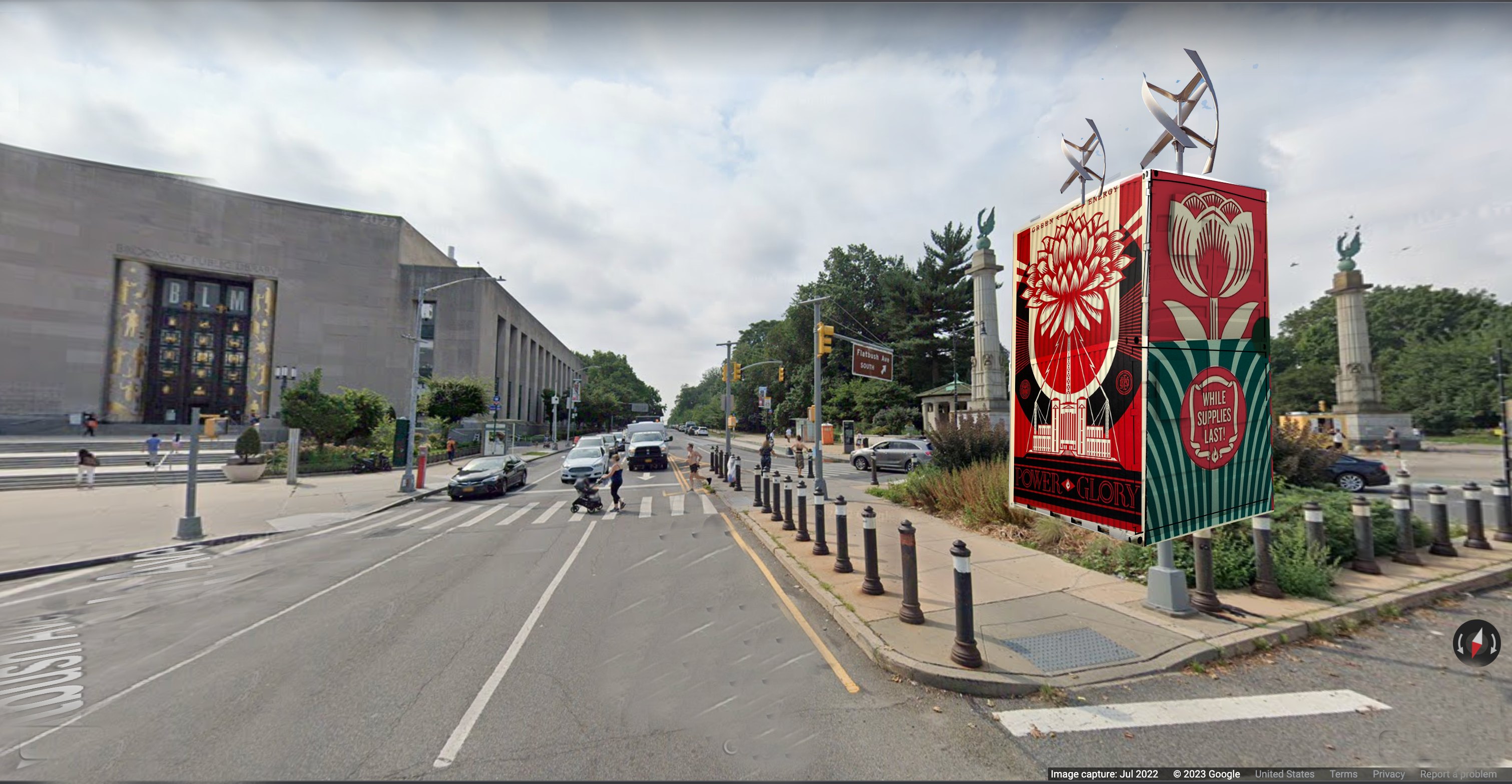 Energy storage power tower near Brooklyn Museum